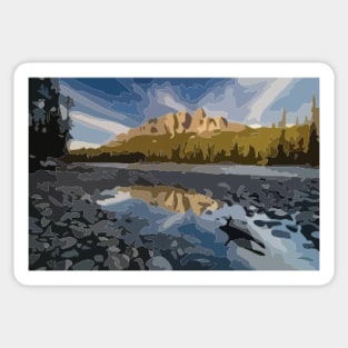 Castle Mountain Digital Painting Sticker